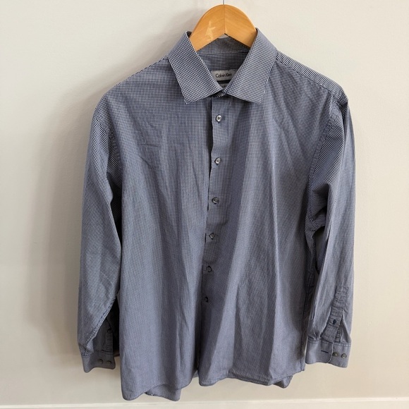 Calvin Klein Other - Calvin Klein Men’s Blue Checkered Dress Shirt – Size 16½